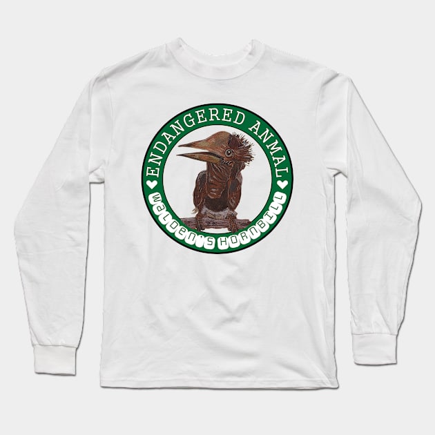 Walden's hornbill, endangered animal in the world Long Sleeve T-Shirt by The world through children's eyes